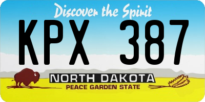 ND license plate KPX387