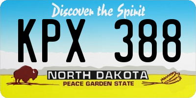 ND license plate KPX388