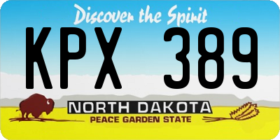ND license plate KPX389