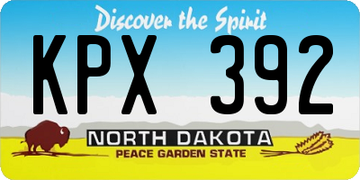 ND license plate KPX392