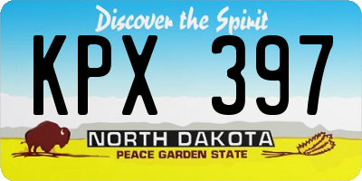 ND license plate KPX397
