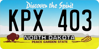 ND license plate KPX403