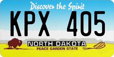 ND license plate KPX405