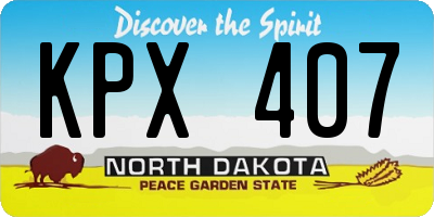ND license plate KPX407