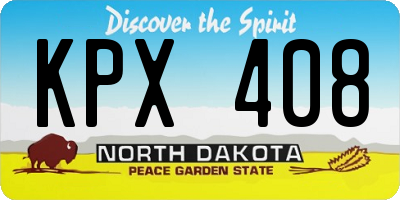 ND license plate KPX408