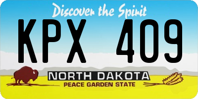 ND license plate KPX409