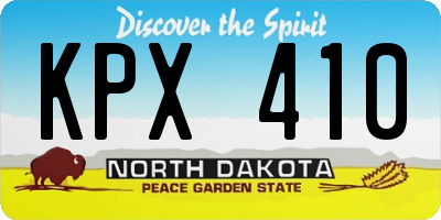 ND license plate KPX410