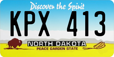 ND license plate KPX413