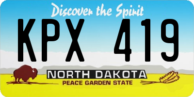 ND license plate KPX419