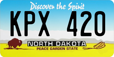 ND license plate KPX420