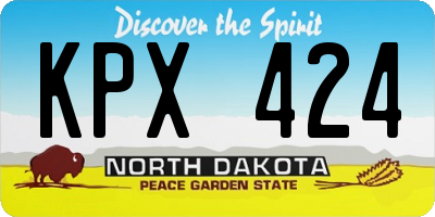 ND license plate KPX424