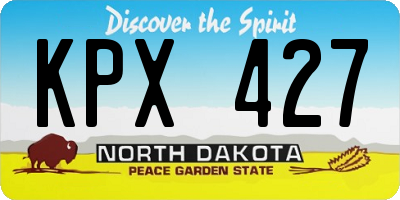 ND license plate KPX427