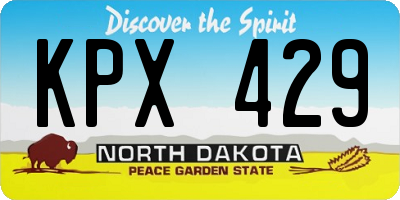 ND license plate KPX429