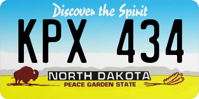 ND license plate KPX434