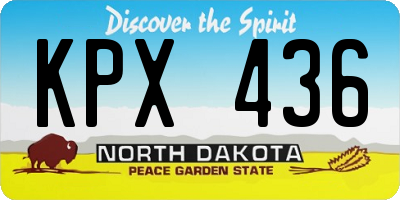 ND license plate KPX436