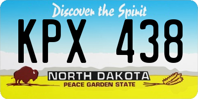 ND license plate KPX438