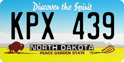 ND license plate KPX439