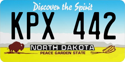 ND license plate KPX442