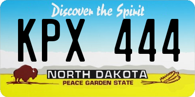 ND license plate KPX444