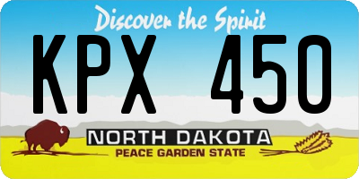 ND license plate KPX450