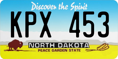 ND license plate KPX453