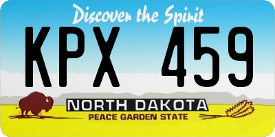 ND license plate KPX459
