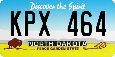 ND license plate KPX464