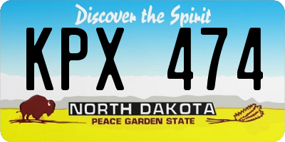 ND license plate KPX474