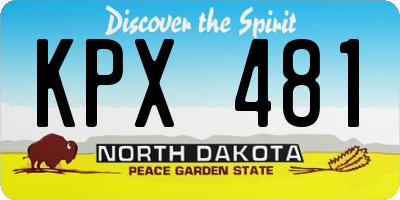 ND license plate KPX481