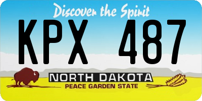 ND license plate KPX487