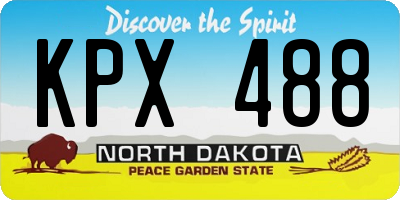 ND license plate KPX488