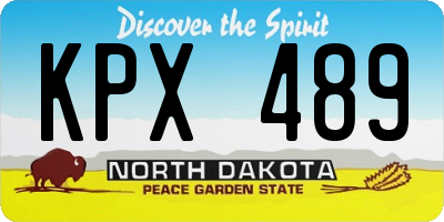 ND license plate KPX489