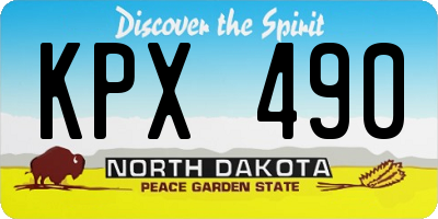 ND license plate KPX490