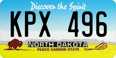 ND license plate KPX496