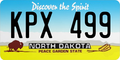 ND license plate KPX499