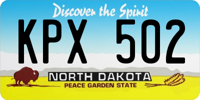 ND license plate KPX502