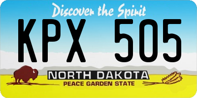 ND license plate KPX505