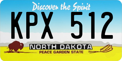 ND license plate KPX512