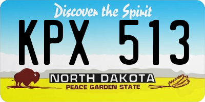 ND license plate KPX513