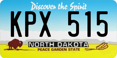 ND license plate KPX515