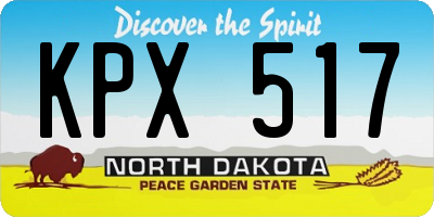 ND license plate KPX517