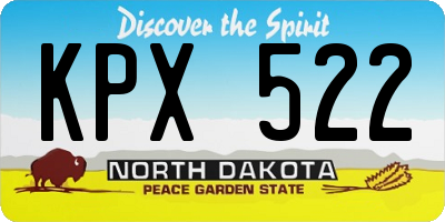ND license plate KPX522