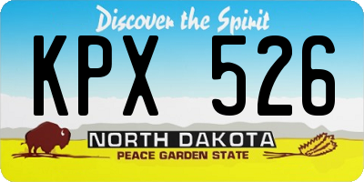 ND license plate KPX526