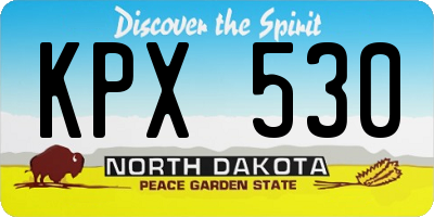 ND license plate KPX530