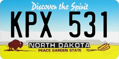 ND license plate KPX531