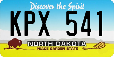 ND license plate KPX541