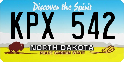 ND license plate KPX542