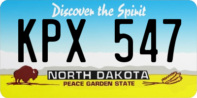 ND license plate KPX547