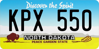 ND license plate KPX550