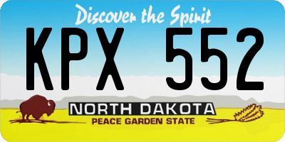ND license plate KPX552